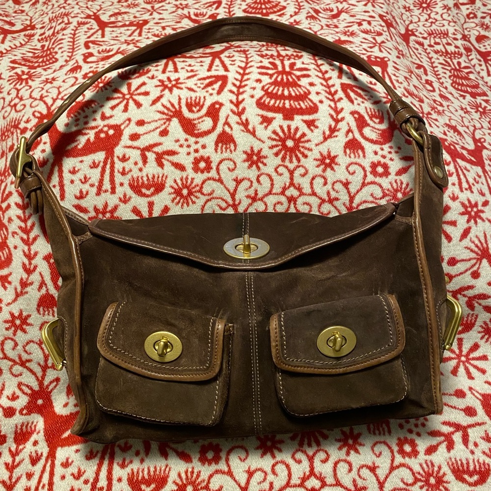 Coach , brown suede bag